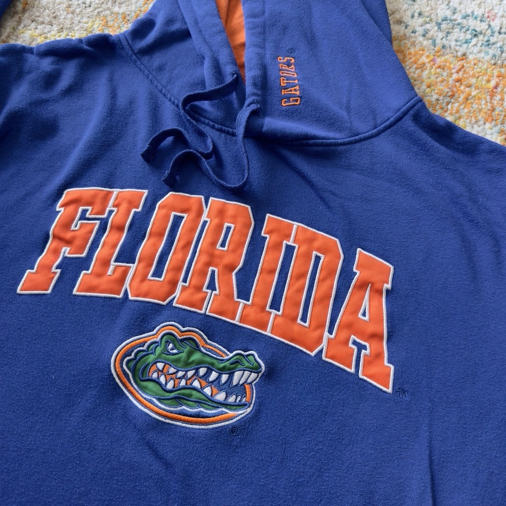 Y2K 2000s Colosseum Florida Gators‎ Embroidered Hoodie Blue Orange XL